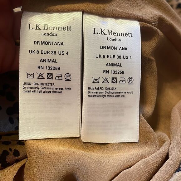 LK Bennett Montana Animal Print Silk Midi Dress - Picture 8 of 9